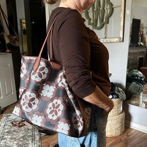 kate spade Brown and Cream Floral Pattern Tote